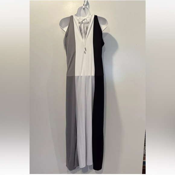 DKNY Donna Karan Multi Striped Halter Maxi Dress Womens Size XXS (1568) - Picture 2 of 5